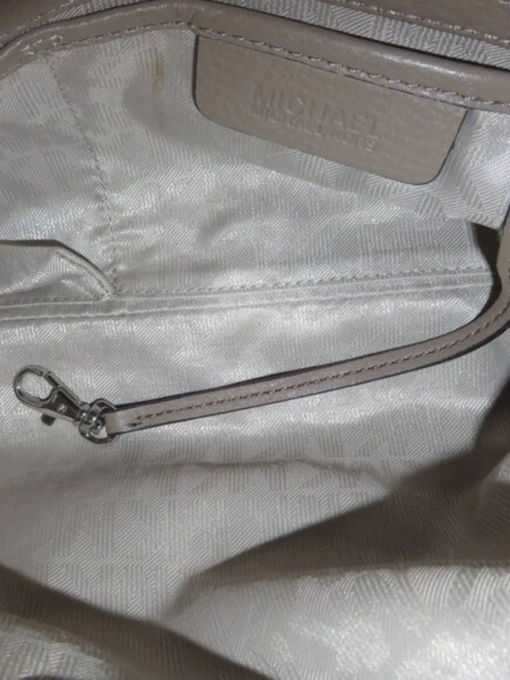 Michael Kors Tan Pebbled Leather Tote Crossbody Handbag Satchel with lock